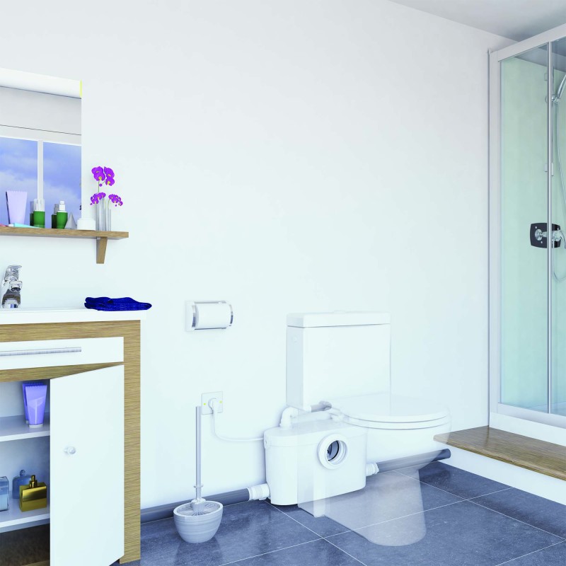 SFA Sanibroyeur Sanipro XR UP broyeur dans une salle de bains SFA Sanibroyeur Sanipro XR UP broyeur dans une salle de bains