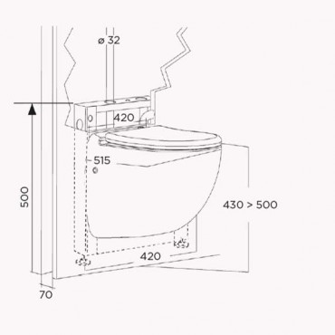 SFA sanibroyeur sanicompact comfort toilet avec broyeur dimensions