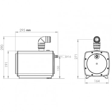 SFA sanifloor pompe de douche dimensions